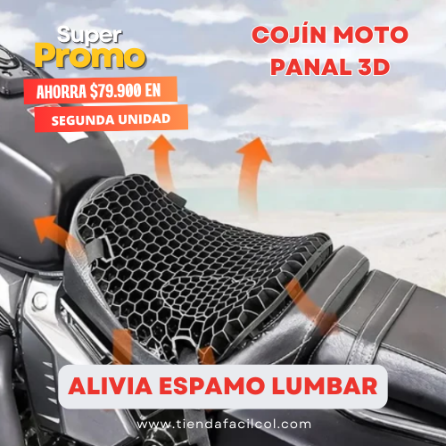 Cojín Moto Panal 3D® : ¡Alivia espamo lumbar! Envío gratis
