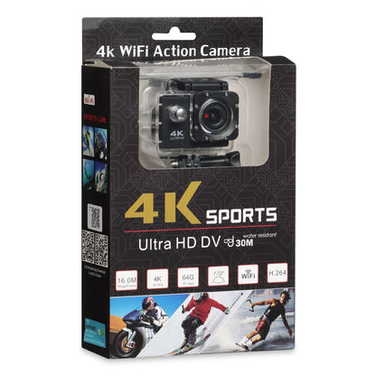 Camara 4k Deportiva Wifi Sumergible Mini, 1080P/30FP